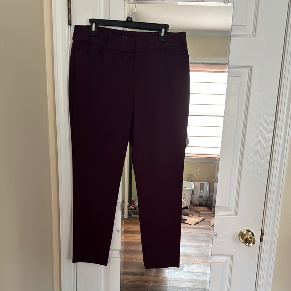 LOFT Red Skinny Pants Modern Tailored Silhouette